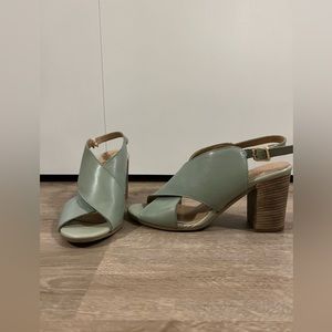Seychelles Light Blue Strappy Block Heels